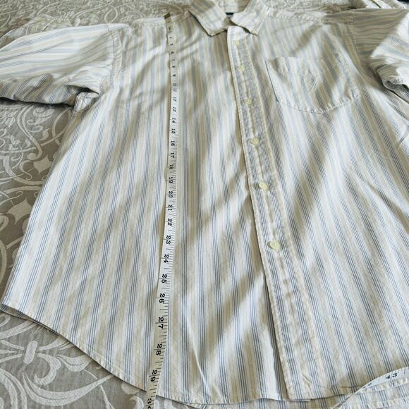 Nautica Button Up Shirt Men Medium Multi Vertical Stripe Cotton Logo Classic - Picture 6 of 12
